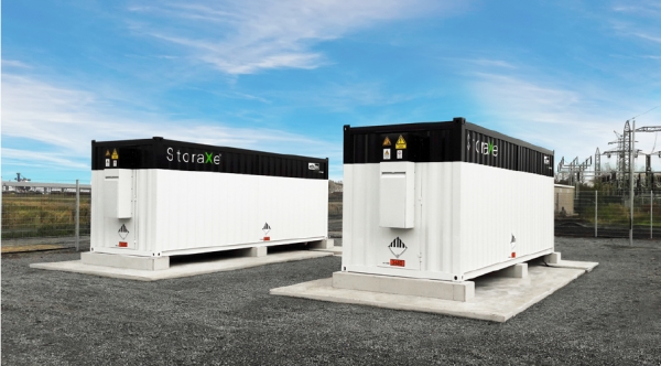 Neuer Großspeicher mit 2,5 Megawatt Leistung am Standort der Wind to Gas Energy GmbH & Co. KG in Brunsbüttel.
